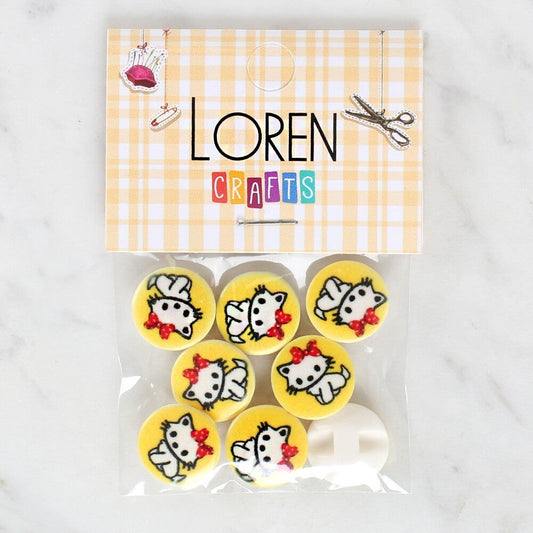 Loren Crafts 8'li Kedi Düğme - 1063 - UcuzaGeliyor