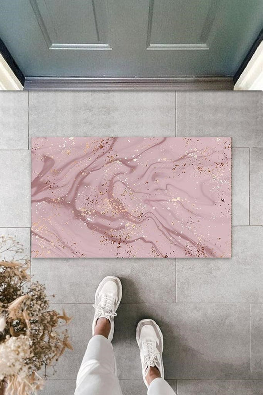 Dijital Modern Dalgalı Koyu Pembe Kapı Paspası Dış Mekan Paspas K-3118 - UcuzaGeliyor