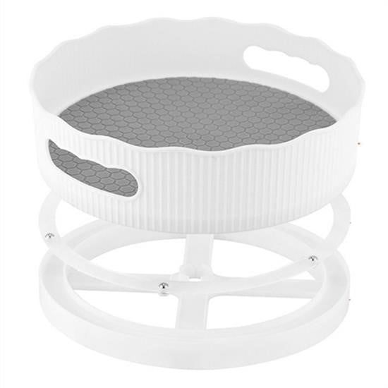 GENEL® 360 Derece Dönebilen Mekanizmalı Yuvarlak Tepsi Formlu Sunum ve Servis Organizer Tablası