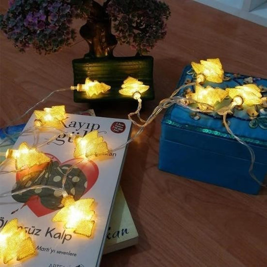 BUFFER® Metal Örgülü Çam Ağacı Şeklinde Günışığı Şerit Led Işık Zinciri - UcuzaGeliyor