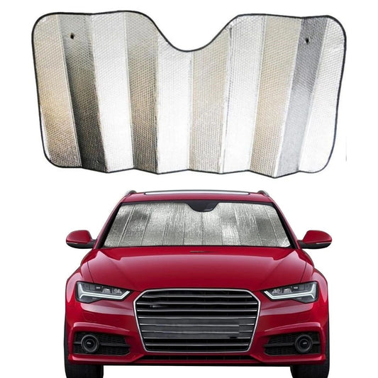 BUFFER® 120*55 cm Ambalajlı Vantuzlu Araç İçi Ön Cam Perdesi Katlanabilir Güneşlik - UcuzaGeliyor