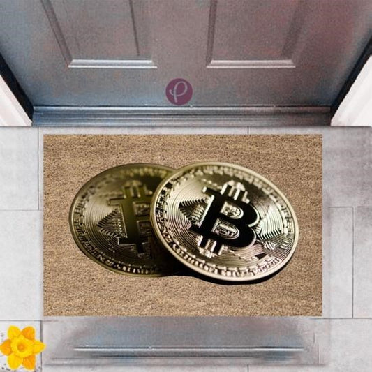 Kapı Önü Paspası Dekoratif Dijital Baskı Bitcoin P-2476 - UcuzaGeliyor
