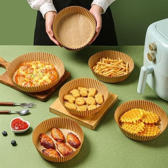 50 Adet Air Fryer Pişirme Kağıdı Tek Kullanımlık Hava Fritöz Yağ Geçirmez Yapışmaz Tabak Model - UcuzaGeliyor