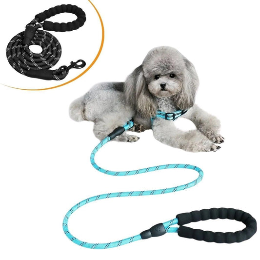 BUFFER® Reflektörlü Fosforlu Köpek Gezdirme Halatı Tasma Kayışı Metal Kancalı 130 cm - UcuzaGeliyor