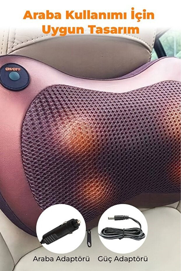 sonx Boyun Yoğurmalı Ve Isıtmalı Çok Fonksiyonlu Masaj Yastığı-8 Toplu Sırt, Bel, Bacak Masaj Aleti