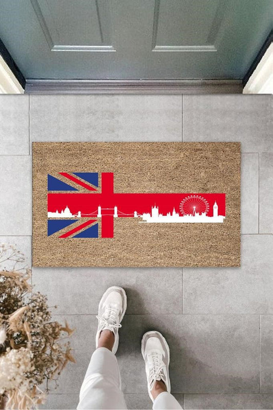 Dijital Baskı Kahverengi Londra Köprüsü Paspas K-3148 - UcuzaGeliyor