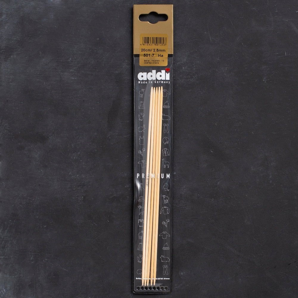 Addi Bambus 2,5mm 20cm Bambu Çorap Şişi - 501-7 - UcuzaGeliyor