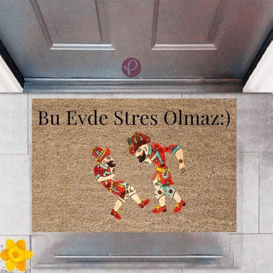 Kapı Önü Paspası Dekoratif Dijital Baskı Hacivat-Karagöz P-2434 - UcuzaGeliyor