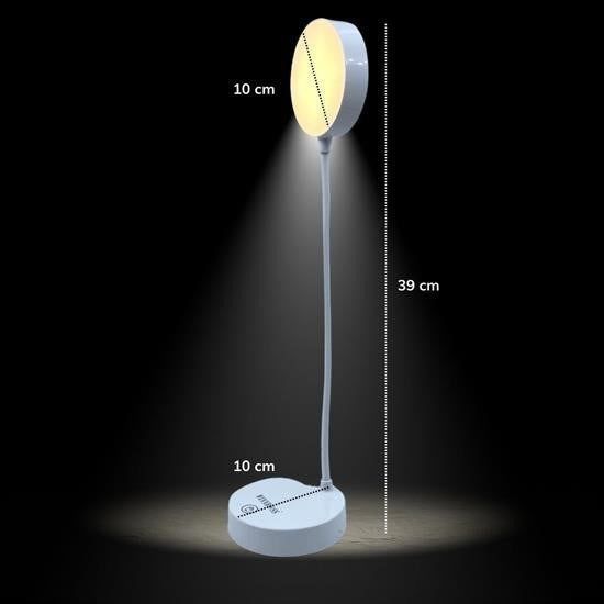 GENEL® Yuvarlak USBli Dokunmatik 3 Kademeli 360 Derece  Özel Göz Korumalı Led Lityum Masa Lambası