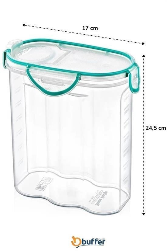 GENEL® Kilitli Kapaklı Contalı Hava,Su Sıvı Geçirmez 2,4 Litre Erzak Saklama Kabı-SA590