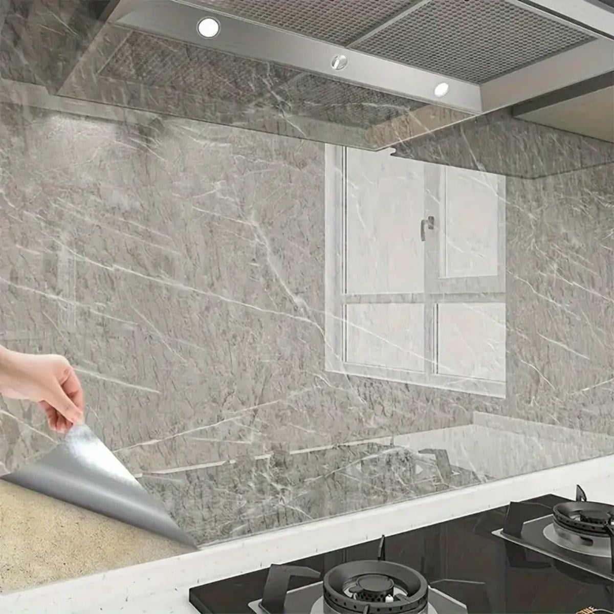 GENEL® Mermer Desenli Sticker Folyo Atina Grisi 60CM*5MT