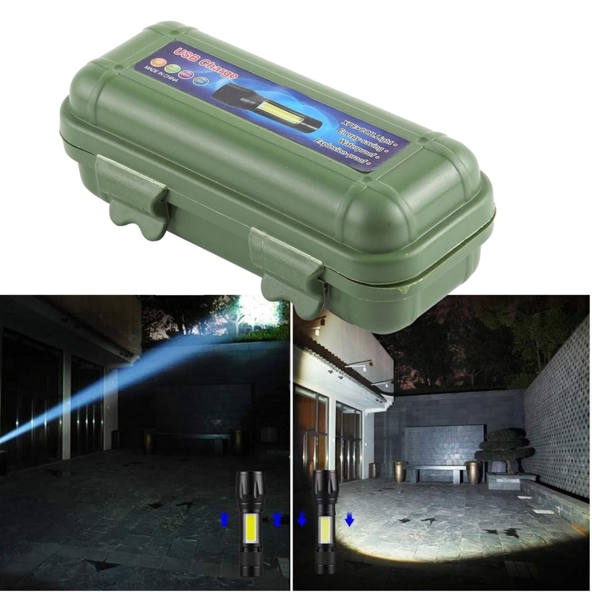 BUFFER® Solar Kutulu Mini El Feneri - Taşınabilir LED Kamp ve Acil Durum El Lambası