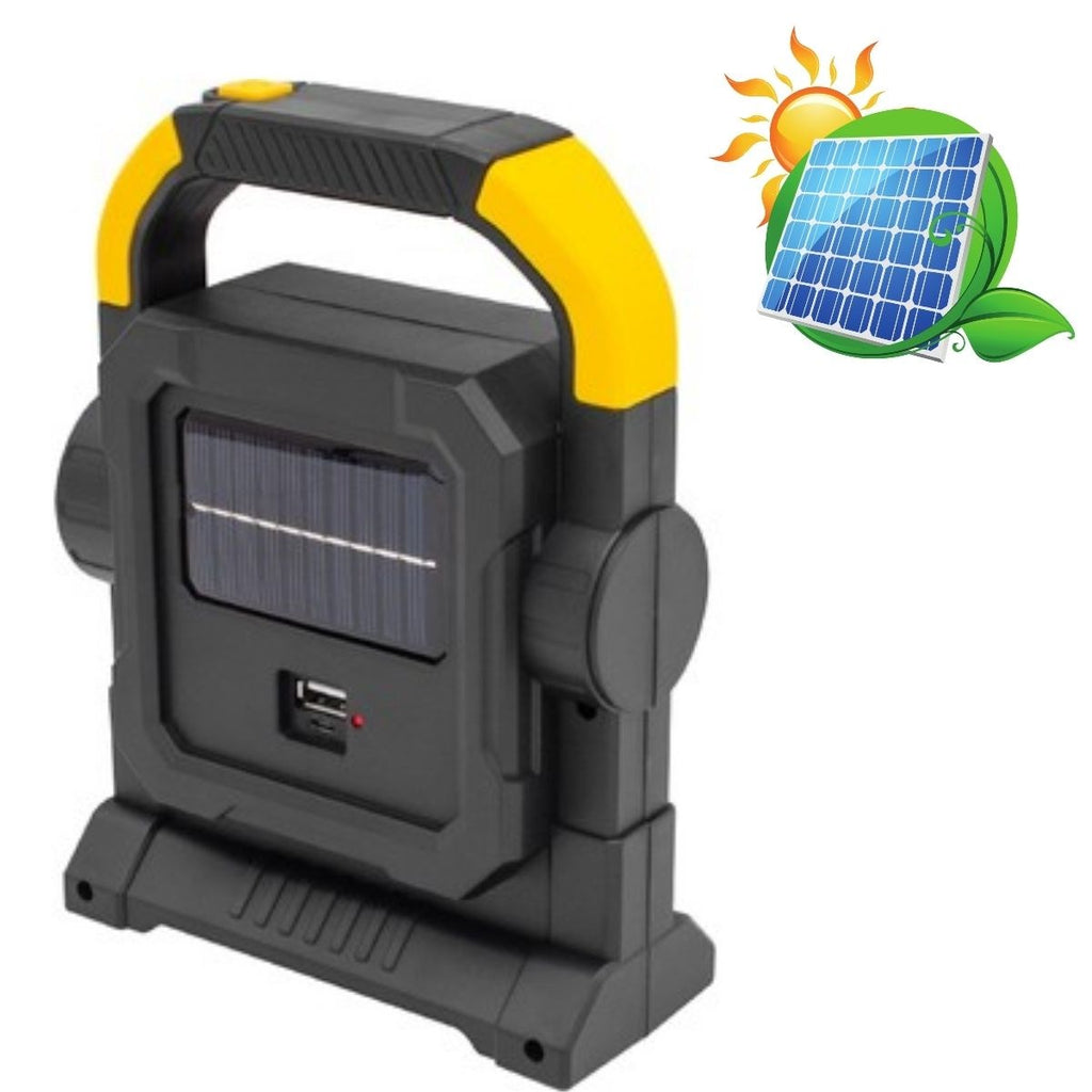 GENEL® HelloCloud Şarjlı Solar LED Çalışma Işığı | USB Çıkışlı Taşınabilir Projektör Lamba