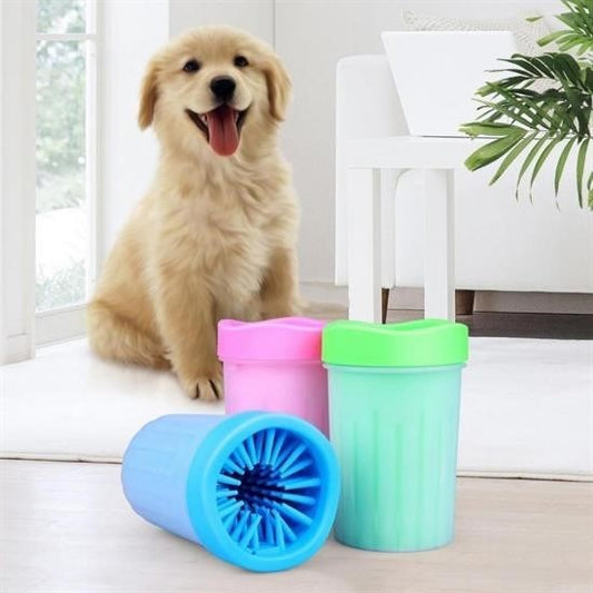 BUFFER® Silikon Jel Fırçalı Kedi Köpek Pati Ayak Yıkama Temizleme Kovası (Küçük) - UcuzaGeliyor