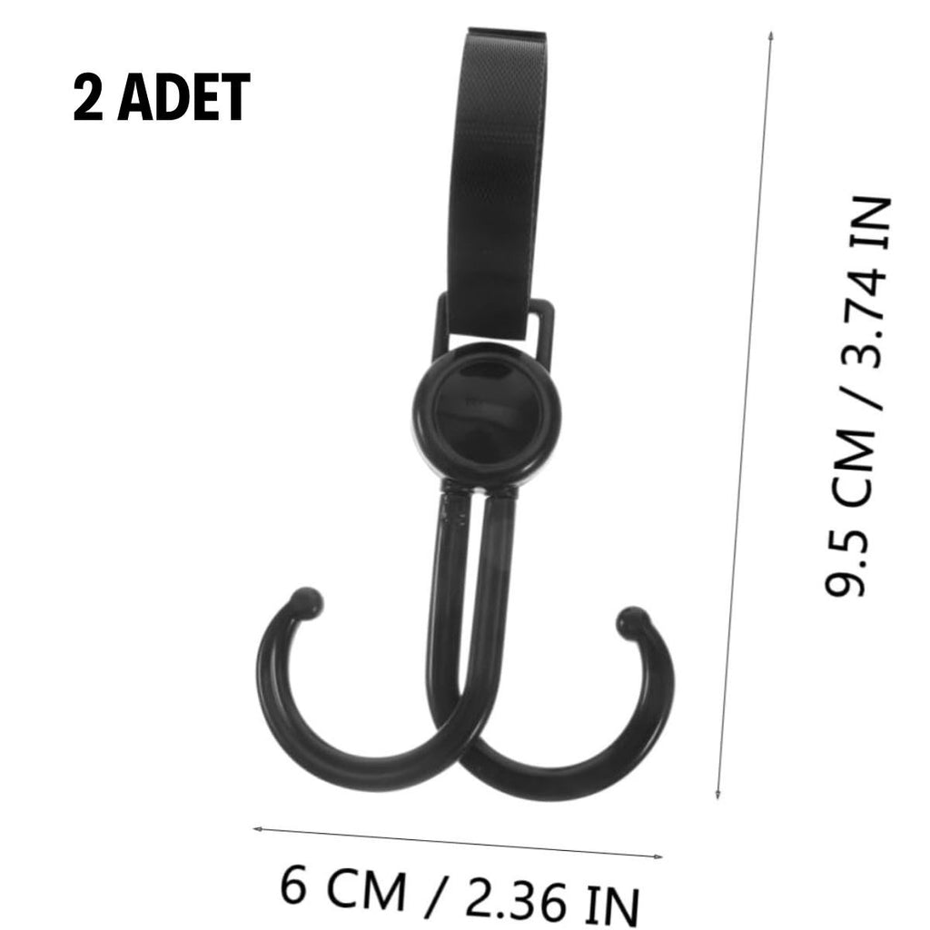 BUFFER® 2'li Bebek Arabası, Motor, Bisiklet Eşya Taşıma Aparatı Plastik Kanca