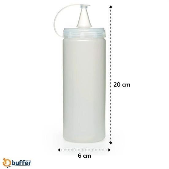 GENEL® Şeffaf Kapaklı Sızdırmaz Yağlık Sosluk Şişesi Plastik Yağdanlık 400 ml AP-9028