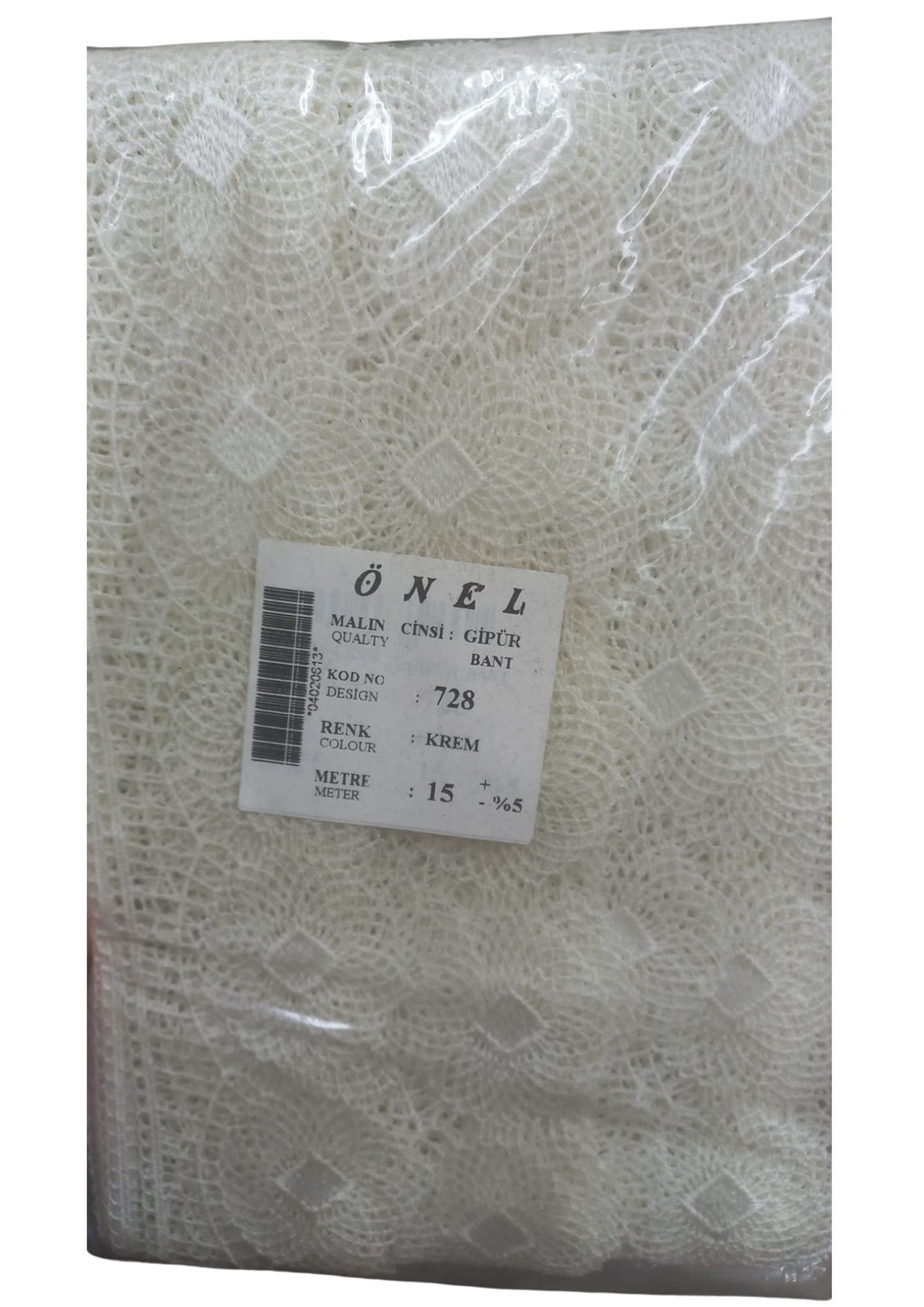 Dantel Polyester Güpür Bant Krem 15 Metre En 6 cm ON-728-KR - UcuzaGeliyor