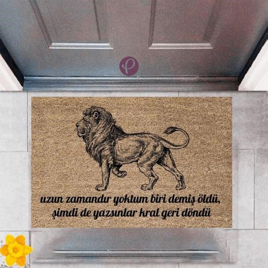 Kapı Önü Paspası Dekoratif Dijital Baskı Kral Geri Döndü P-2379 - UcuzaGeliyor