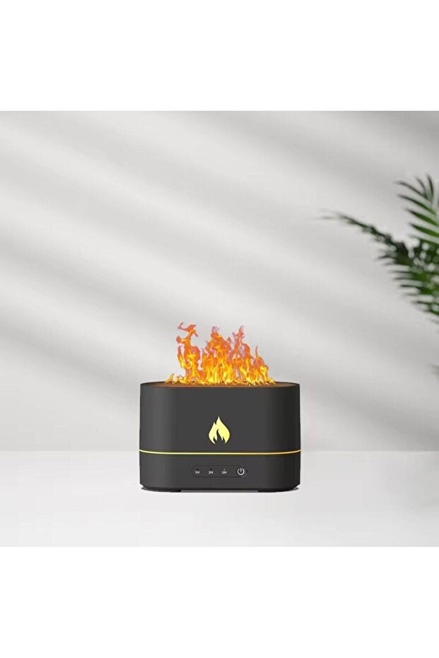 Alev Efektli Ultrasonik Hava Nemlendirici - Sessiz, Otomatik Kapanma, LED Işıklı Aroma Difüzör