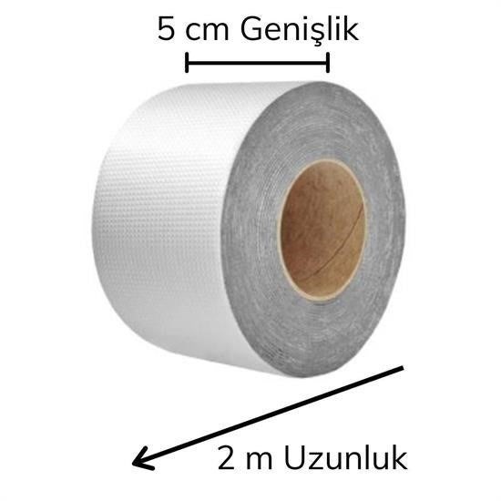 GENEL® 2 Mt Yüksek Sıcaklık Dayanan Su Geçirmez Çatı  Duvar Çatlak Onarıcı Yapışkan Bant Folyo 5 Cm - UcuzaGeliyor