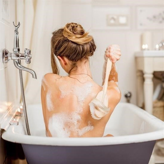 BUFFER® Doğal At Kılı Selülit Karşıtı Sapı Çıkabilen Ahşap Banyo Fırçası - UcuzaGeliyor