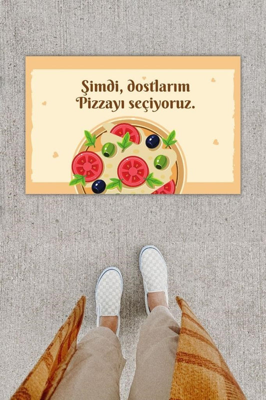 Dijital Baskı Dekoratif Pizza Pudra Kapı Önü Paspası K-1211 - UcuzaGeliyor