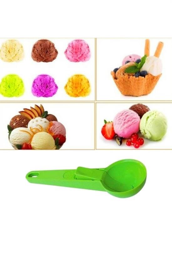 GENEL® Pratik Mandallı Plastik Dondurma Servis Sunum Kepçesi Kaşığı