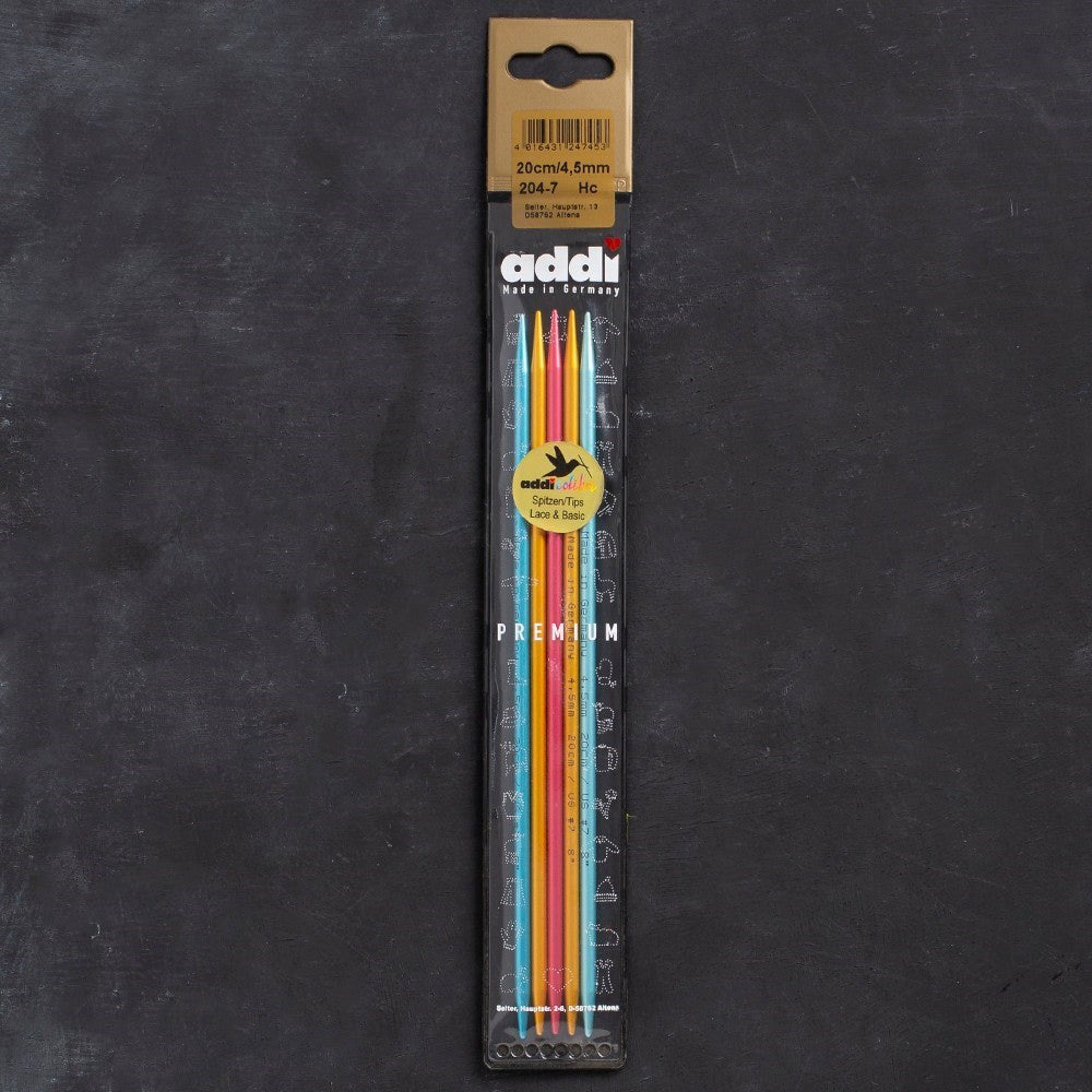Addi Colibri 4,5mm 20cm Renkli Çorap Şişi - 204-7 - UcuzaGeliyor