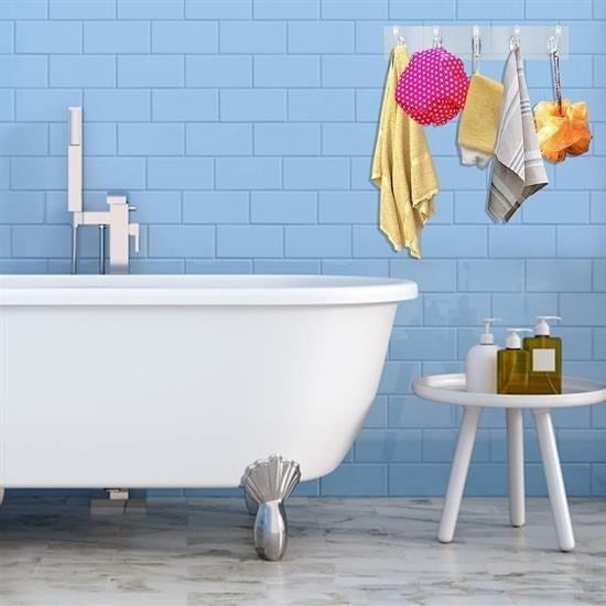 BUFFER® 5'li Güçlü Yapışkanlı Şeffaf Duvar Askısı Banyo Mutfak Düzenleyici Pratik Askılık