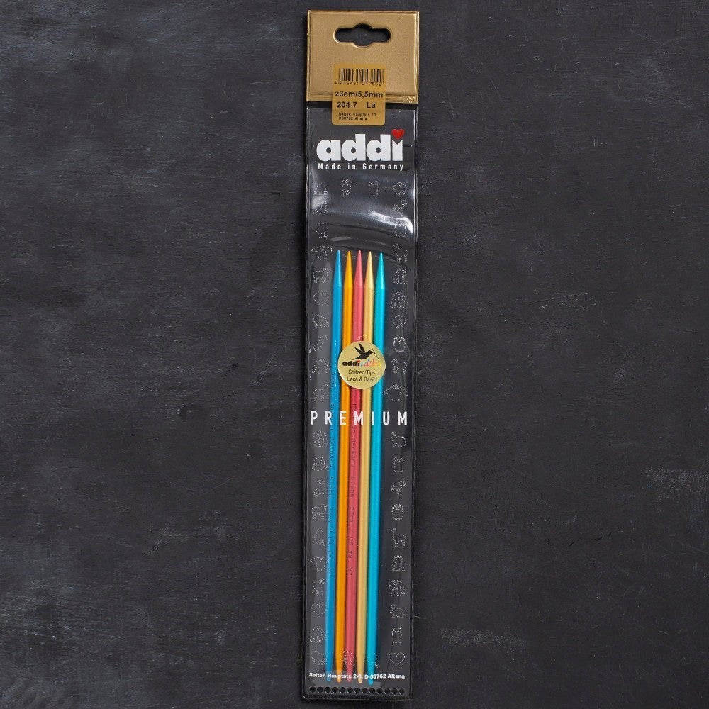 Addi Colibri 5,5mm 23cm Renkli Çorap Şişi - 204-7 - UcuzaGeliyor