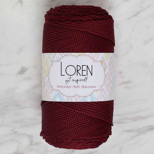 Loren Polyester Soft Macrame Bordo El Örgü İpi - LM039 - 34444 - UcuzaGeliyor