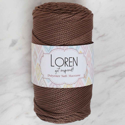 Loren Polyester Soft Macrame Kahverengi El Örgü İpi - LM032 - 34438 - UcuzaGeliyor