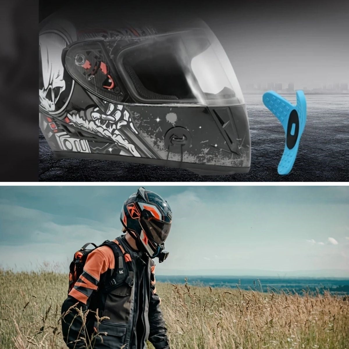 BUFFER® Motorsiklet Kask Önü Takılan Telefon Tutucu Aksiyon Kamerası Takılabilen Aparat