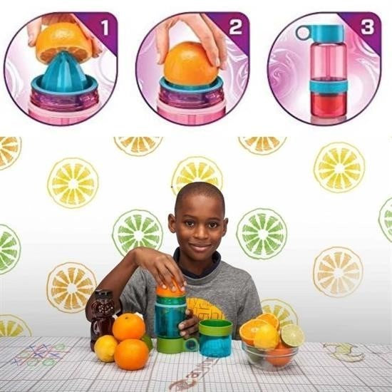 GENEL® Narenciye Limon Sıkmalı Pratik Detoks Toksin Atıcı Su Matarası Spor Şişesi