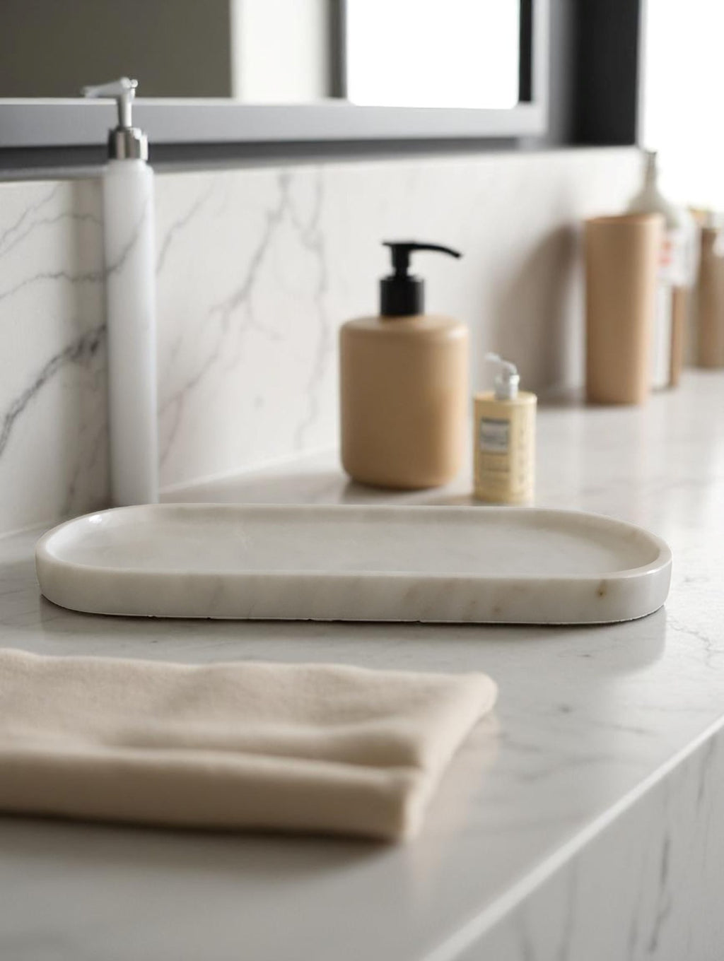 Mermer Banyo Düzenleyici Tepsi