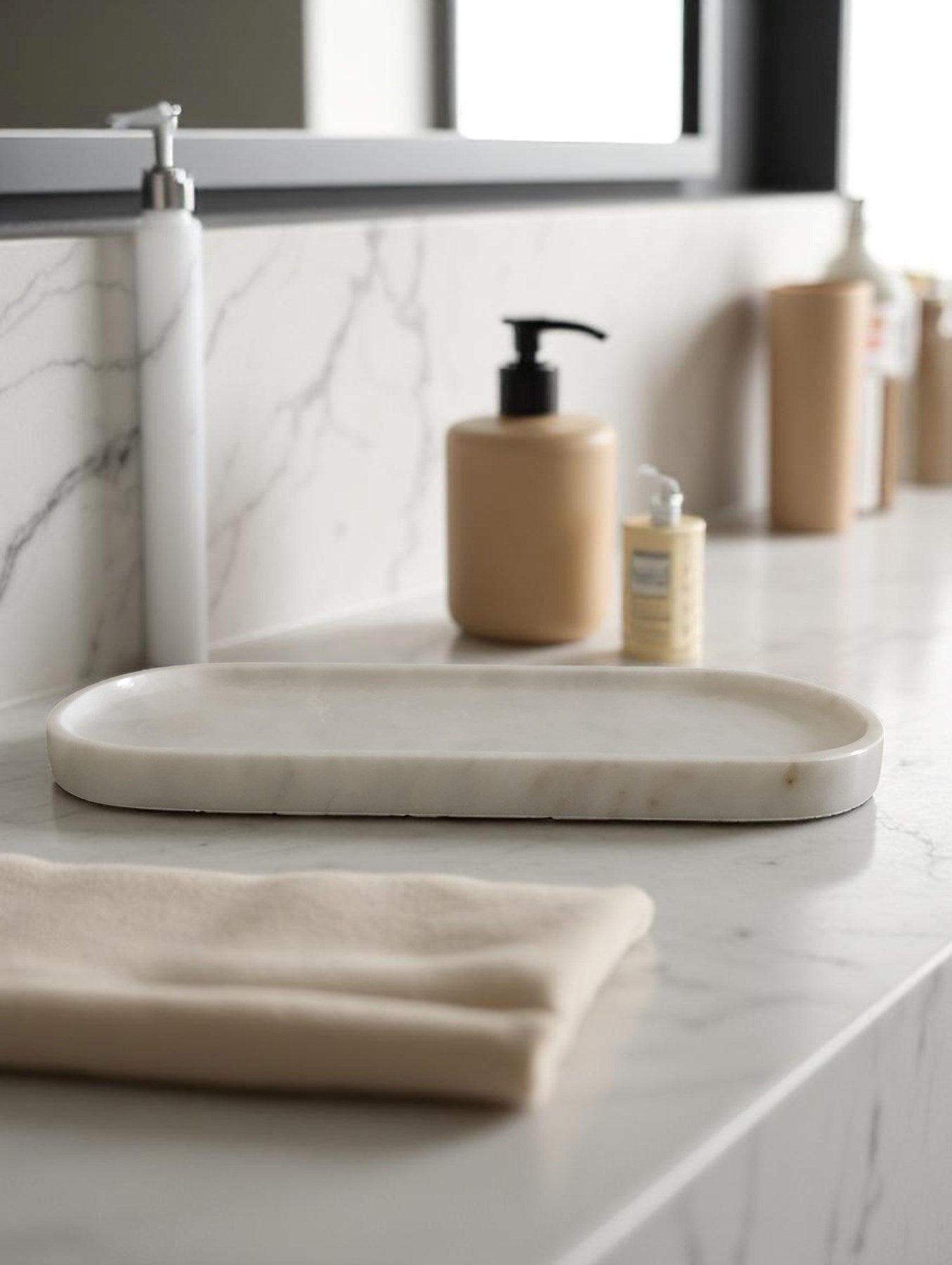 Mermer Banyo Düzenleyici Tepsi