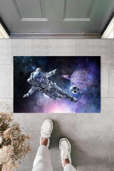 Dekoratif Dijital Galaxy Astronot Mavi Kapı Paspası Dış Mekan Paspas K-2119 - UcuzaGeliyor