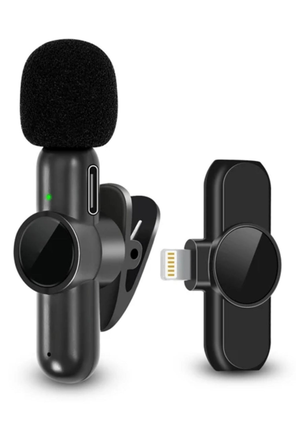 BUFFER® Type C Uyumlu İphone Dönüştürücülü Kablosuz Yaka Mikrofonu Android ve İphone Uyumlu Mini Mikrofon