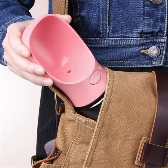 GENEL® Taşınabilir Mama Hazneli Evcil Hayvan Suluğu Seyahat Kabı Kilitlenebilen Su Sızdırmaz 380ML