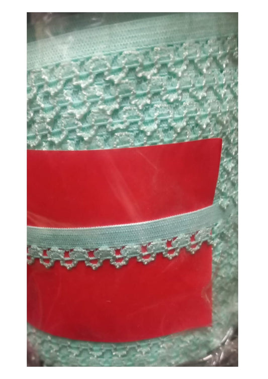 Çamaşır Lastiği Dantelli 1 cm 75 Metre 1 Top Su Yeşili - UcuzaGeliyor