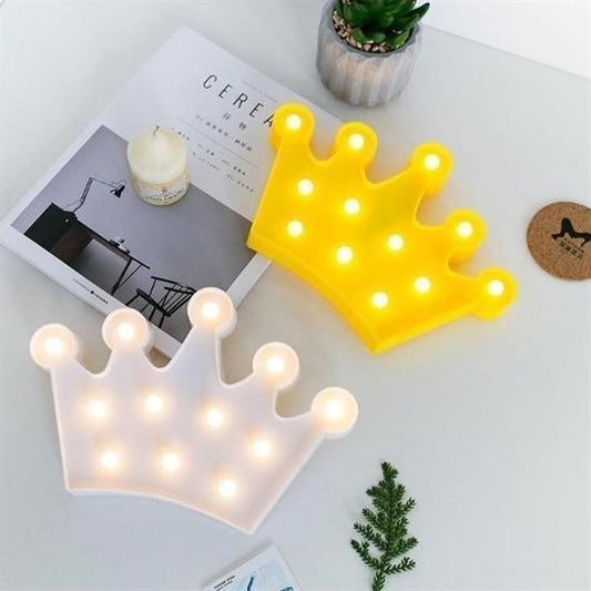 BUFFER® 3D Dekoratif Pilli Kraliçe Tacı Model Led Masa ve Gece Lambası - UcuzaGeliyor