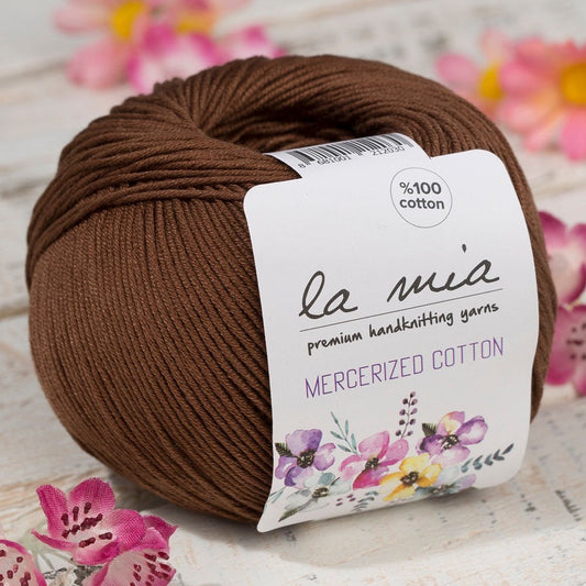 La Mia Mercerized Cotton Koyu Kahverengi El Örgü İpi - 228 - 33579 - UcuzaGeliyor