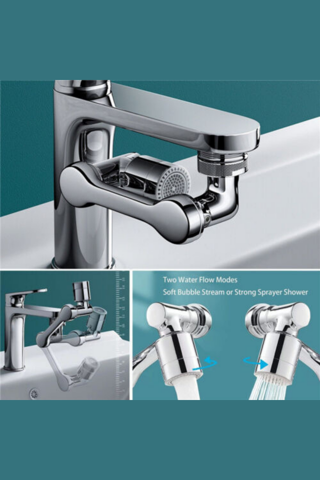 Mutfak Banyo Musluk Başlığı 180 Derece Dönebilen Fonksiyonel Evrense