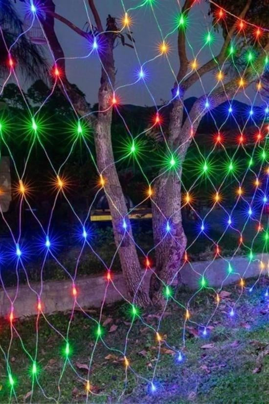 GENEL® 1x2 Metre Dekoratif File Ağ Perde 192 LED 8 Animasyonlu Farklı Işık Modu RGB Fişli - UcuzaGeliyor