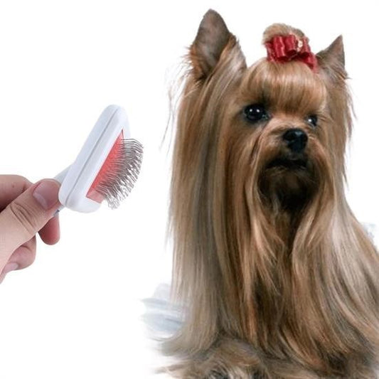 BUFFER® Paslanmaz Evcil Hayvan Kedi Köpek Tüy Tarama Toplama Fırçası Kolay Temizlenir Bakım Aleti - UcuzaGeliyor