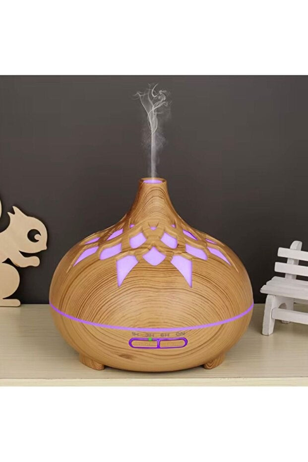 sonx Aroma Difüzör Gece Işığı 7 Led DESENLİ Nemlendirici Kumandalı Buhar Makinesi 550 ml