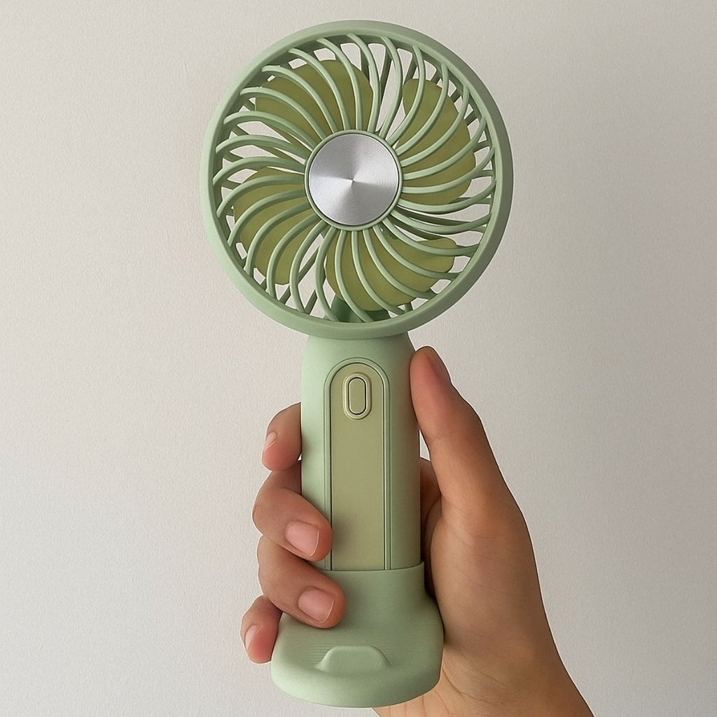 BUFFER® Masa Üstü Standlı USB ile Şarj Olabilen 3 Ayarlı Fan Modlu Çanta Tipi El Fanı