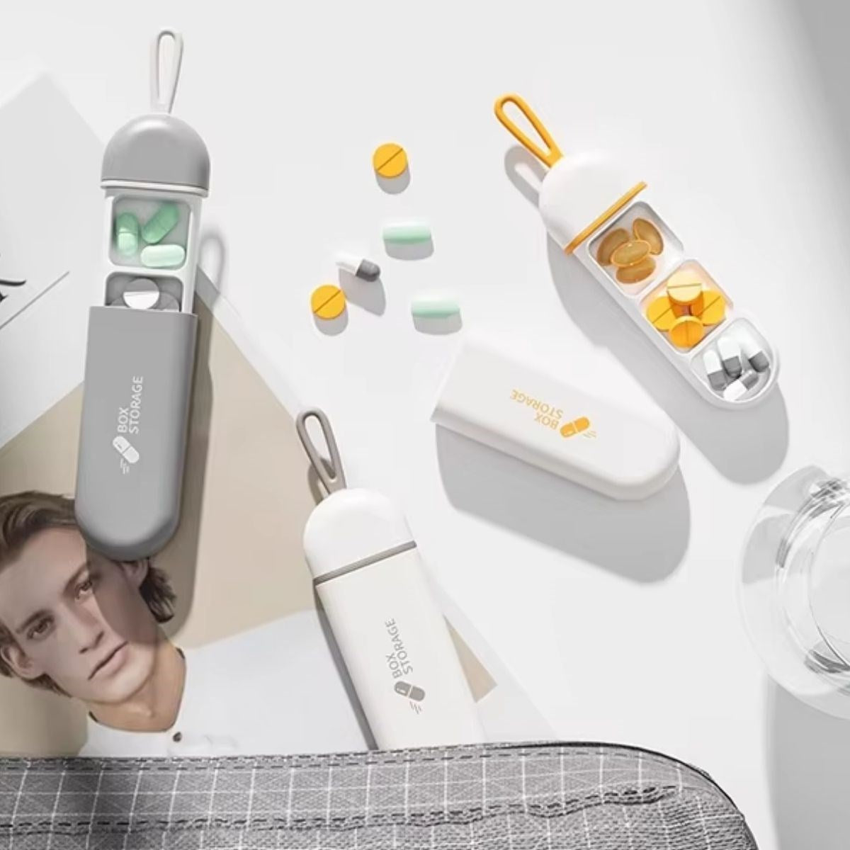 GENEL® 3 Bölmeli Taşınabilir Seyahat Tipi Hap Saklama Kutusu İlaç Saklama Kutusu