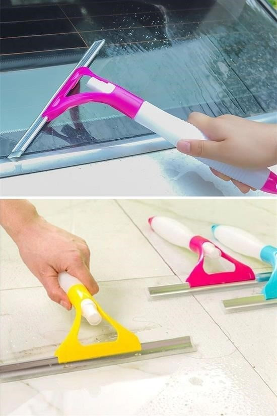 GENEL® Pratik Spreyli Cam Sil Pencere Ayna Tezgah Duşakabin Temizleyici Püskürtmeli Silme Aparatı - UcuzaGeliyor