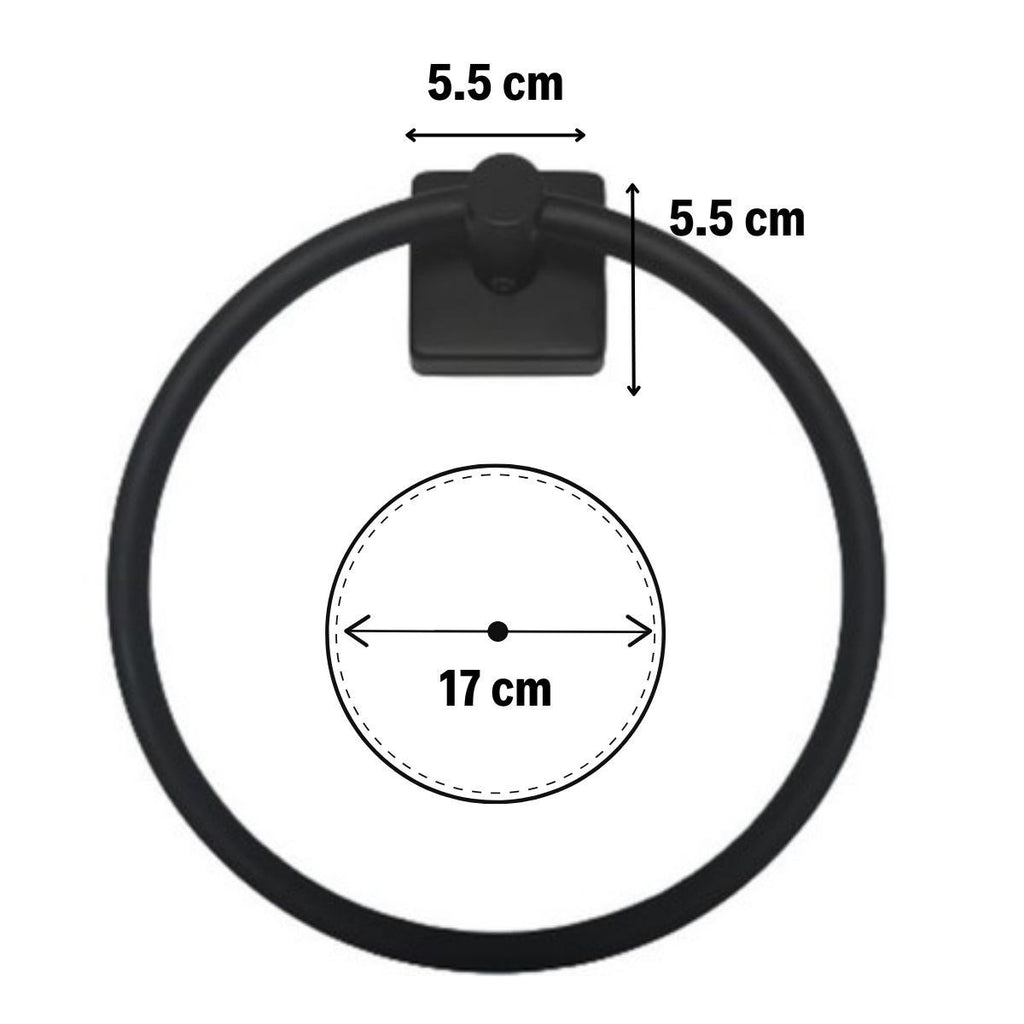 BUFFER® Kendiliğinden Yapışkanlı Siyah Paslanmaz Metal Yuvarlak Havluluk